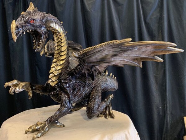 Sculpted Bronze Dragon Sculpture Smoke Large Scale Statuary